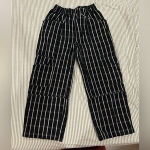BDG Black Pinstripe Wide-Leg Pants